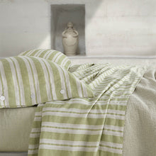 Carica l'immagine nel visualizzatore di Gallery, COMPLETO LENZUOLO MATRIMONIALE SOMMA FILO DI LINO BAIADERA - BREZZA